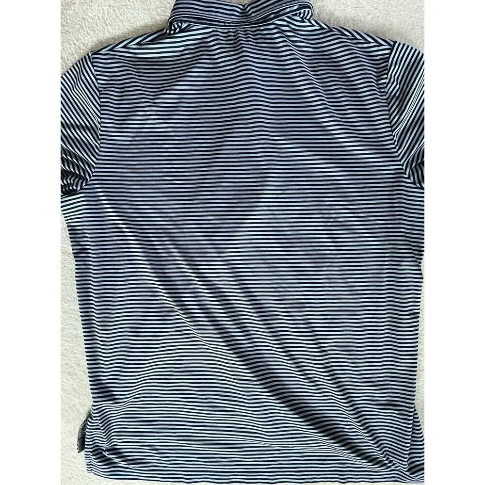 Ralph Lauren RLX Polo Shirt Mens XL Blue Striped Linville Golf Club NC Wicking